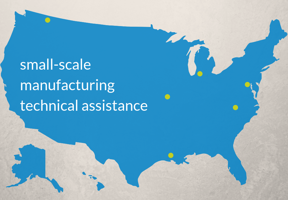  />Each of the six communities selected to receive assistance on supporting local small-scale manufacturing are very different. Before diving into the assistance that will happen over the next year, let’s get to know each of the communities a little bit better. </strong></p>
<p>Baltimore, MD; High Point, NC; South Bend, IN; Columbia, MO; Lafayette, LA; and Cusick, WA each outcompeted 58 other applicants for technical assistance on small-scale manufacturing made possible by the Economic Development Administration.</p>
<p>Those six cities and towns recognize the potential of this growing sector for creating positive change for the entire community. Supporting homegrown makers, like breweries and 3D printers, in the heart of a community can help residents access high paying jobs close to home and breathe new life into vacant storefronts and other struggling areas.</p>
<p>But other than the fact that each is committed to supporting their local maker economy, all of these communities are very different. From big cities like Baltimore, MD to small, rural communities like Cusick, WA; from communities with a long history of manufacturing like High Point, NC to cities using this as an opportunity to support a budding industry, each of these communities has their own challenges and opportunities.</p>
<p>As we prepare for our work with <a href=