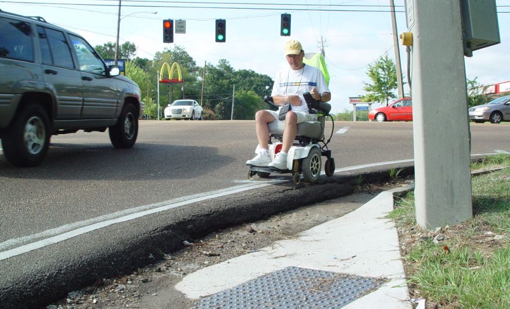  /> <span>People walking and with disabilities are often afterthoughts in street design (Credit: Dr. Scott Crawford)</span></p>
<p><strong>On January 23, 2019, the National Complete Streets Coalition will release <em>Dangerous by Design 2019</em>, the most up-to-date look at how dangerous each state and the largest metro areas are for people walking. Join us for a <a href=