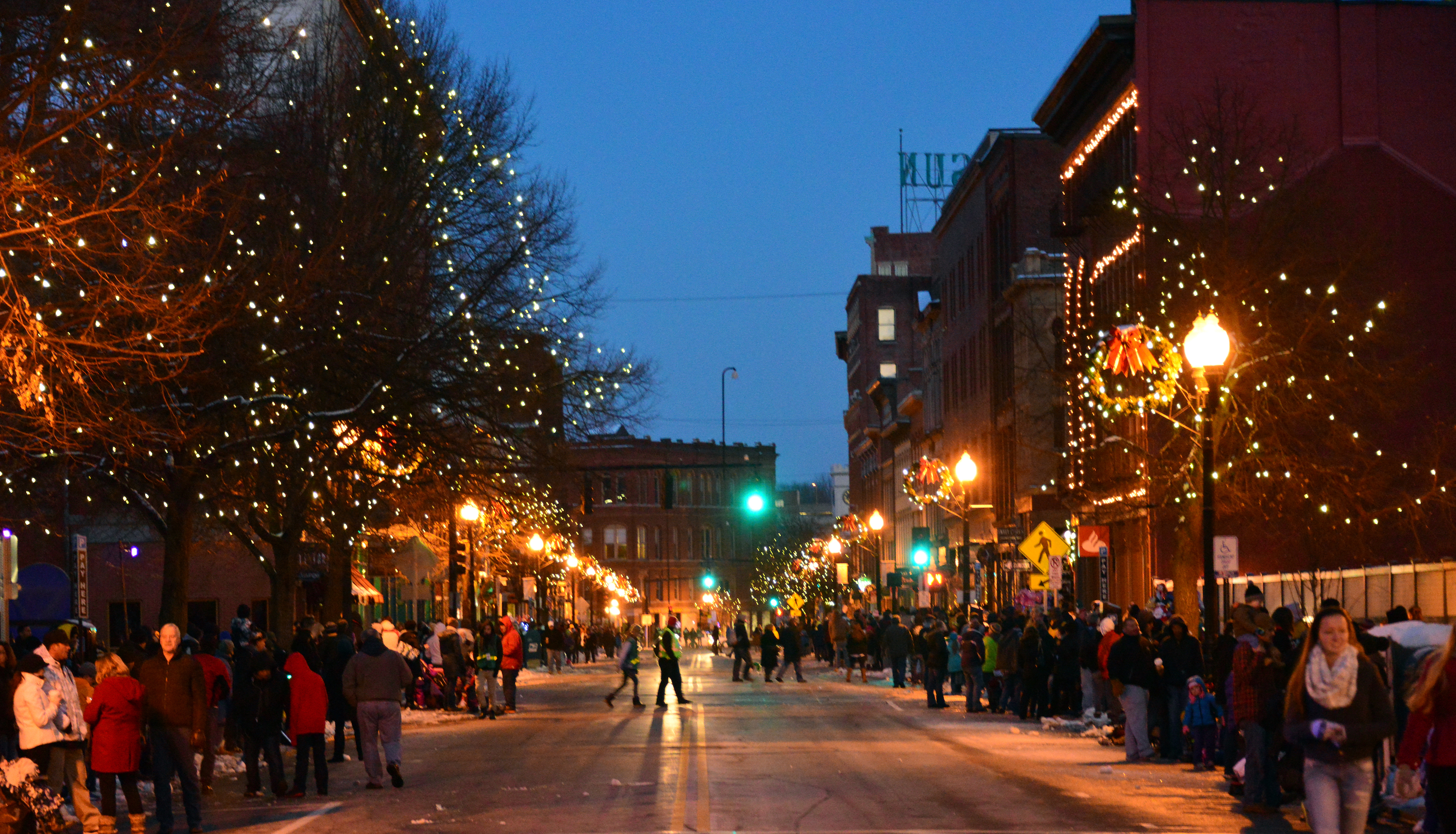  />City of Lights Parade in downtown Lowell, MA. (Image: MA Office of Travel via <a href=