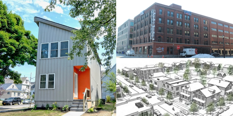  /> <span>The Buffalo Green Code is enabling contextual residential development (left) and adaptive reuse (upper right). The code features attractive illustrations depicting plausible buildout for each zone (lower right).</span></p>
<p><b>Today, the Form-Based Codes Institute (FBCI) at Smart Growth America honors three communities for the development, adoption, and implementation of the most exemplary form-based codes in the country. The Driehaus Form-Based Codes Award is </b><b>awarded by FBCI with the generous support of the Richard H. Driehaus Charitable Lead Trust.</b></p>
<p><span>The Form-Based Codes Institute (FBCI) at Smart Growth America is pleased to announce the winners of the 11th annual Richard H. Driehaus Form-Based Code Award: </span><b>The Buffalo Green Code </b><span>of Buffalo, New York and the </span><b>Lafayette Downtown Code </b><span>of Lafayette, Louisiana. This year’s honorable mention is the </span><b>Canton Village Districts Code </b><span>of Canton, Connecticut. </span></p>
<p><span>These three local zoning codes—from very different communities—show that form-based codes are being adopted to retain the unique character that residents cherish and encourage predictable, walkable development that supports all of life’s daily needs. The winners represent the versatility common to form-based codes—a downtown, suburban commercial corridor, and entire city—all with the intent to create special places where people live, work, play, and visit. In every region, at every scale, communities are turning to form-based codes to ensure that anybody, no matter who they are or where they live, can enjoy great places.</span></p>
<p><span>“Identifying, encouraging, and celebrating a sense of place has been a guiding force of my philanthropy for nearly three decades. By going back to a time-honored notion of coding to make a community livable by integrating form and purpose, these winners have both beautified and enlivened their cities,” said Richard H. Driehaus.</span></p>
<p><span>Zoning codes are the driving force behind what gets built and where—they are the regulatory framework for how our communities look, feel, and grow. In recent years, many cities across the country are coming to terms with antiquated zoning codes that impose auto-centric, use-based requirements that degrade community fabric, encourage sprawl, separate people from the services they need and want, limit housing options, and segregate people based on income, race, or ethnicity. </span></p>
<p><span>Form-based codes can be a better way for cities to mitigate sprawl and incorporate smart growth practices to foster mixed-use, walkable development that preserves local character, while accommodating new investment. </span></p>
<p><span>Marta Goldsmith, Executive Director of the Form-Based Codes Institute commented, “Each year, the pool of applicants gets better, as more localities learn </span><a href=
