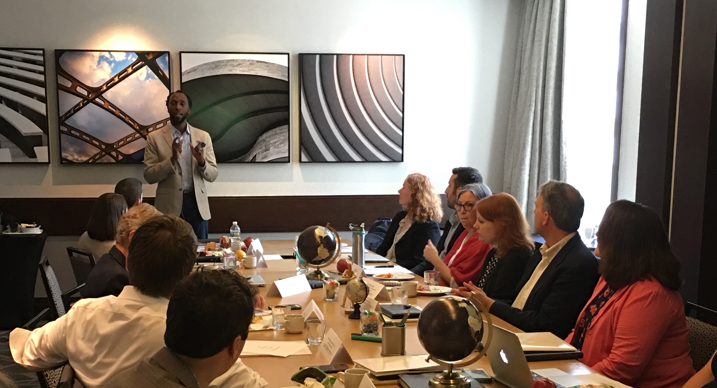  /><span>Smart Growth America CEO Calvin Gladney speaking at the kick-off meeting. (Staff photo)</span></p>
<p><strong>The <a href=