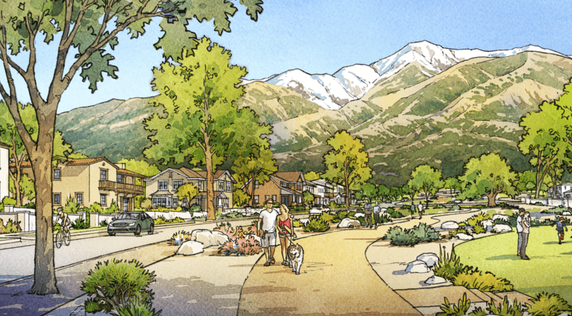  /><span>A rendering of potential development under the Etiwanda Heights Neighborhood Plan and Code. Image: Sargent Town Planning</span></p>
<p><strong>Hartford, CT and Rancho Cucamonga, CA are the winners of the 2020 Richard H. Driehaus Form-Based Codes Award, presented by the Form-Based Codes Institute at Smart Growth America. Each year, the Driehaus Award recognizes communities that have adopted and implemented exemplary form-based zoning codes.</strong></p>
<p>Two very different communities are taking home the <a href=